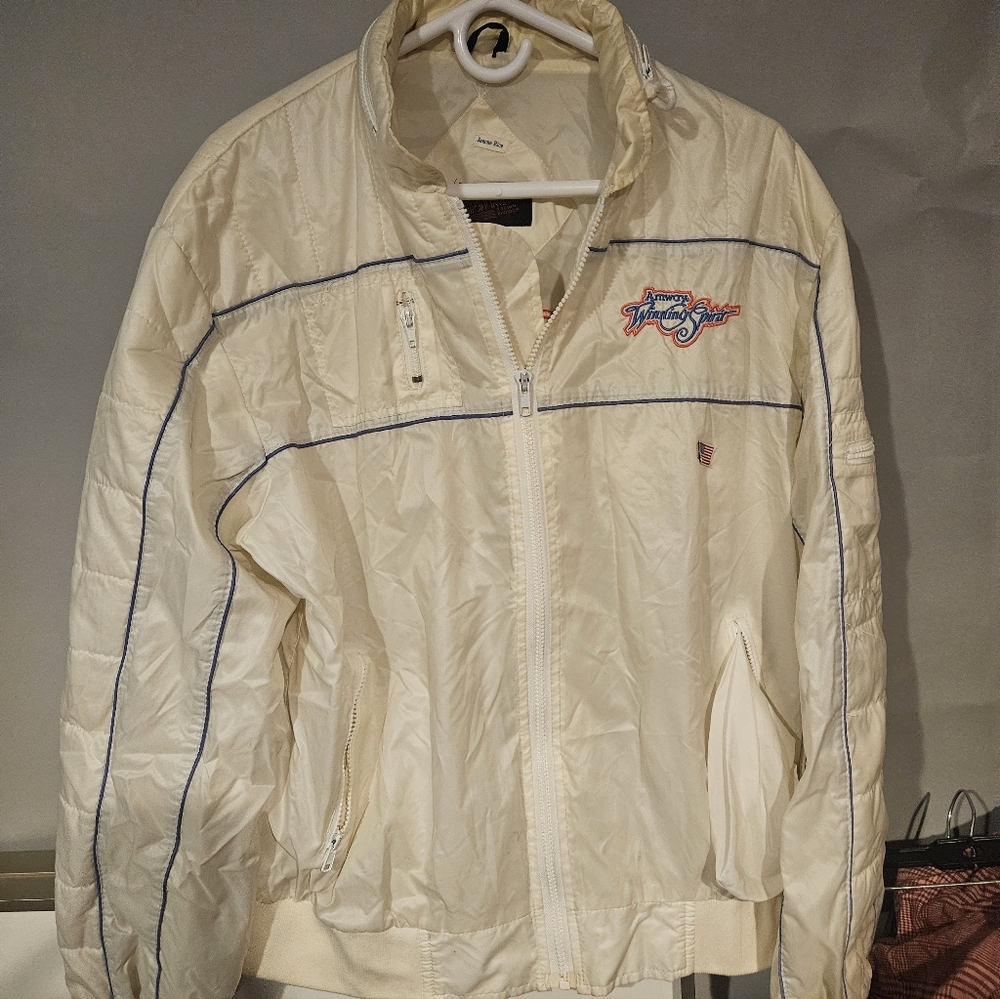 Upstream Racing Division Vtg Amway Winning Spirit Indy Car Jacket Size Xl White